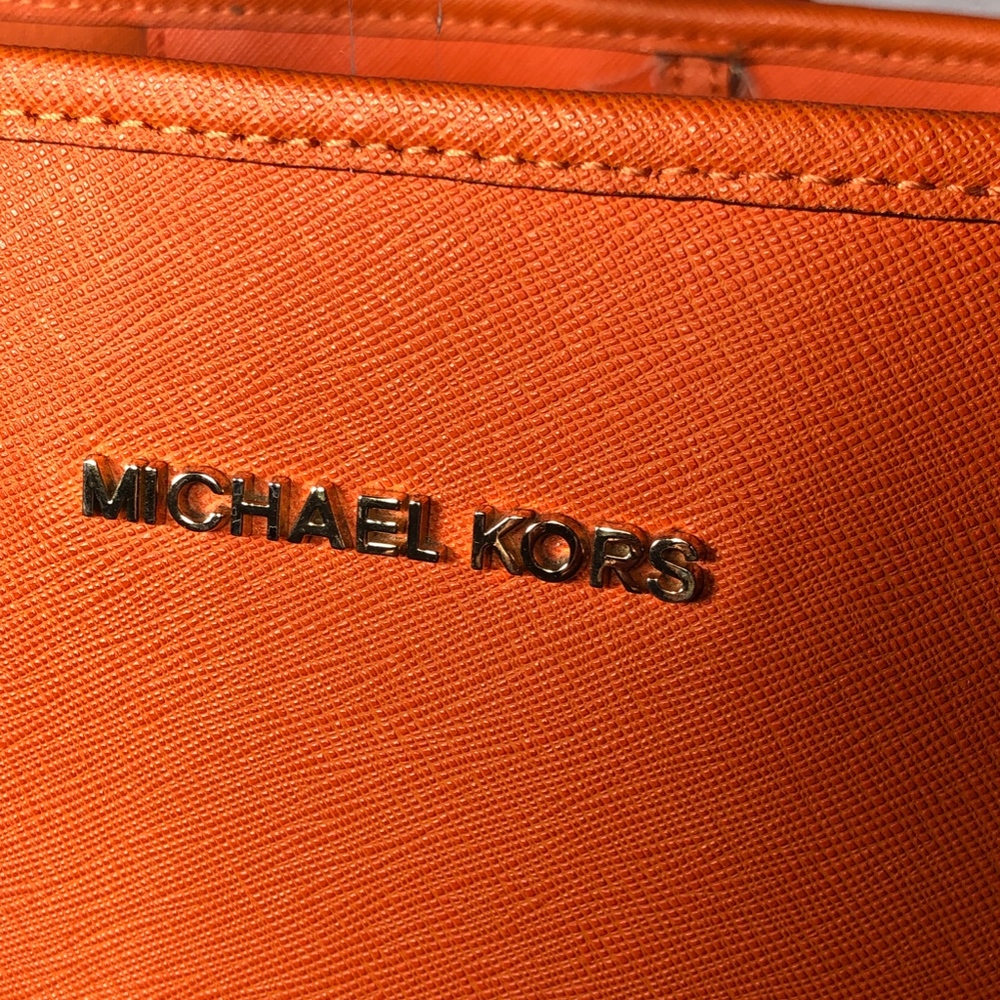 MICHAEL Michael Kors Orange Saffiano Leather Tote - Picture 3 of 8